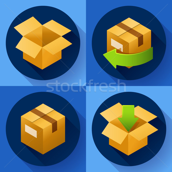 Levering gratis terugkeren geschenken scheepvaart icon Stockfoto © MarySan