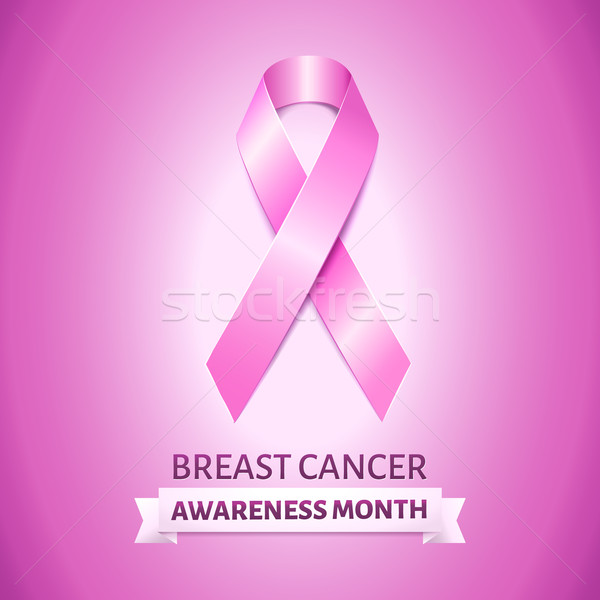 實際 粉紅絲帶 乳腺癌 意識 月 符號 商業照片 © MarySan