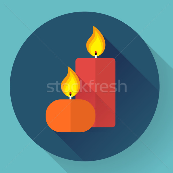Candle icon - Vector Stock photo © MarySan