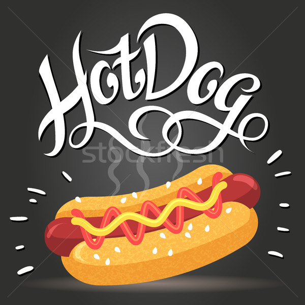 Foto stock: Perro · caliente · de · comida · rápida · anunciante · vector · fiesta · perro