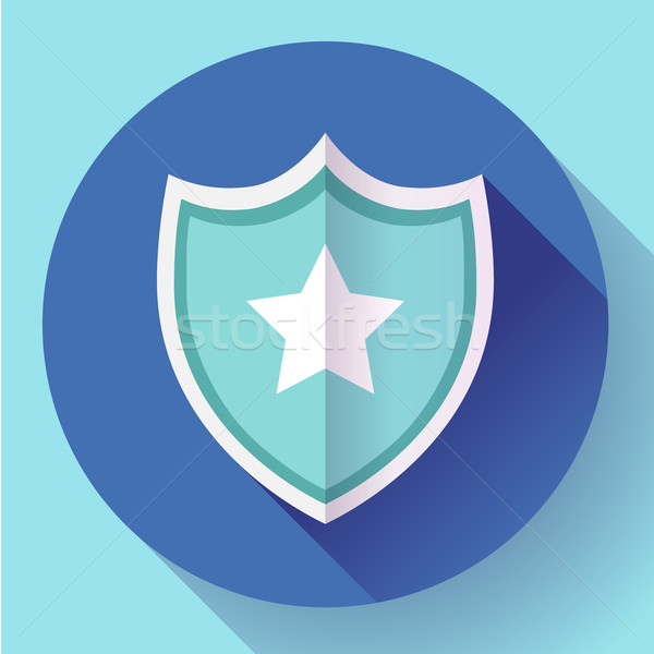 shield icon with star - protection symbol. Flat design style. Stock photo © MarySan