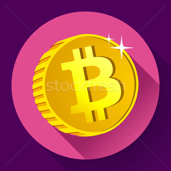 Bitcoin. Gold coin with Bitcoin symbol. Cryptography currency Stock photo © MarySan