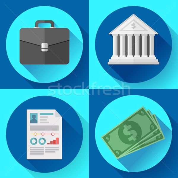 Business icons and general office vector set Stock photo © MarySan