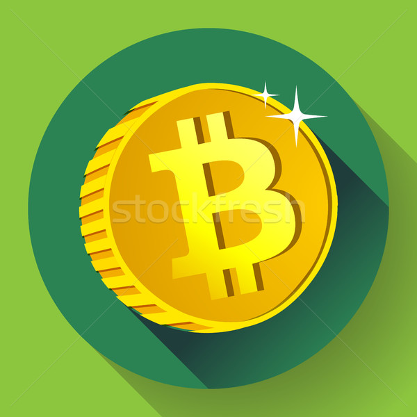 Bitcoin. Gold coin with Bitcoin symbol. Cryptography currency Stock photo © MarySan