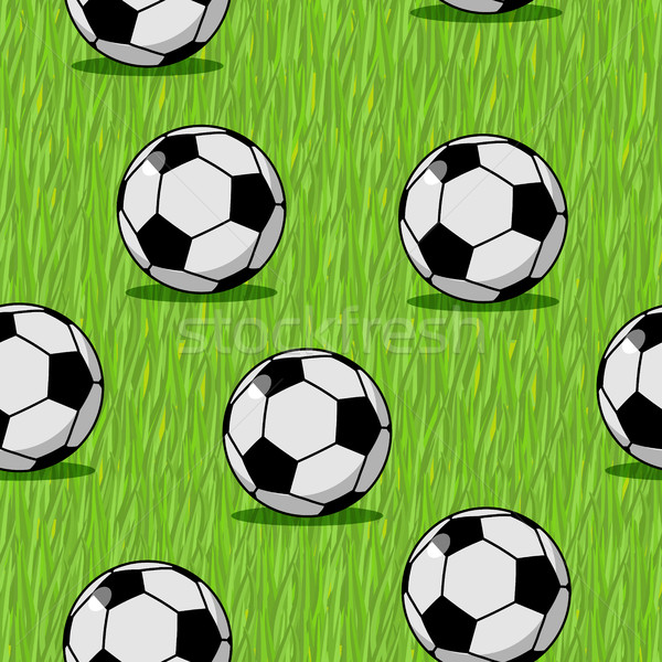 Soccer ball seamless pattern. Sports accessory ornament. Footbal Stock photo © MaryValery