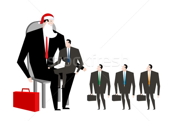 Boss Santa Claus False beard and red cap. Businessman in festive Stock photo © MaryValery