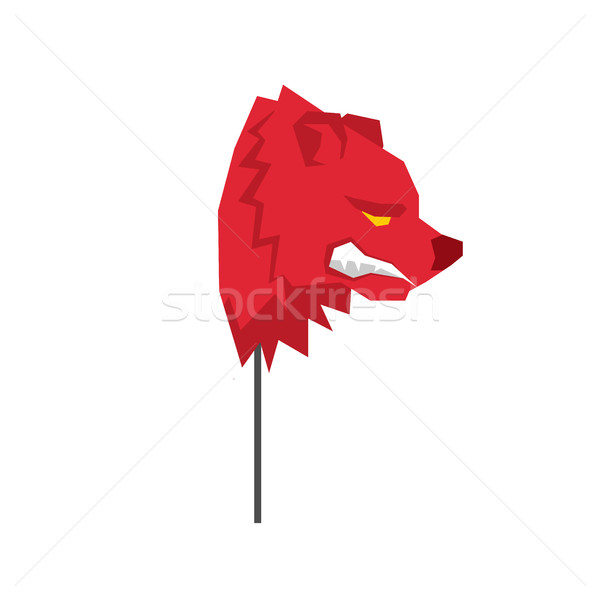 Red Bear trader mask. guise Player on stock exchange Stock photo © MaryValery