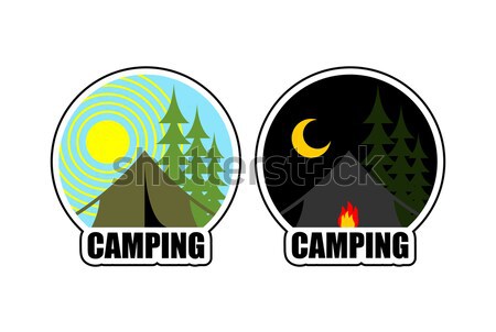 Camping logo tente camp emblème forêt [[stock_photo]] © MaryValery