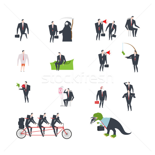 Office life set Corporate. Managers in workplace. Business situa Stock photo © MaryValery