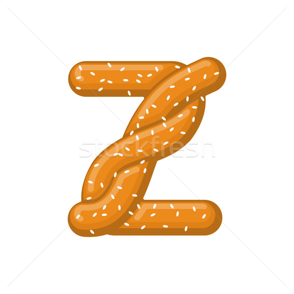 Letter Z pretzel. snack font symbol. Food alphabet sign. Traditi Stock photo © MaryValery