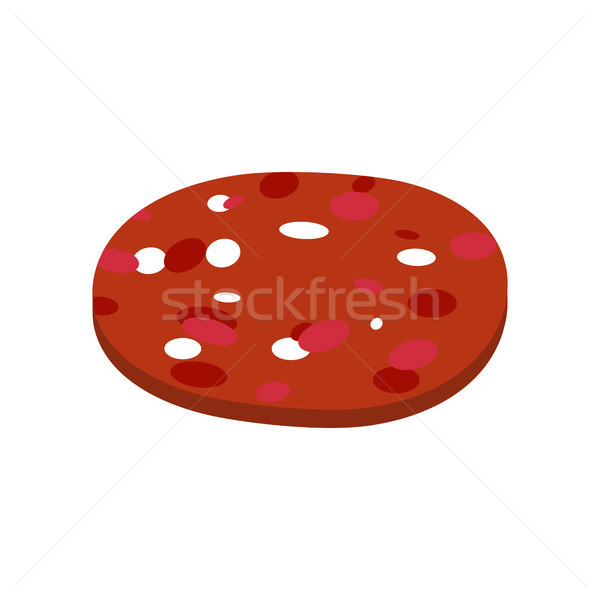 Foto stock: Pieza · salchicha · aislado · rebanada · salami · blanco