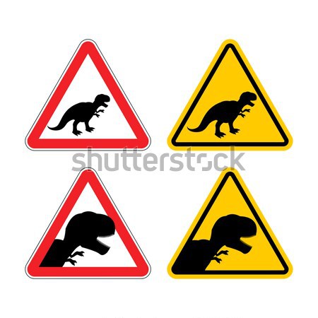 Attention bodybuilding. athlete on yellow triangle. Road sign Ca Stock photo © MaryValery