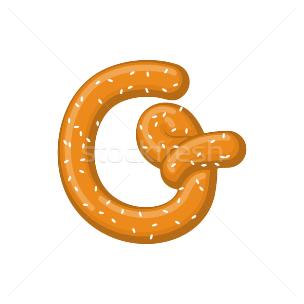 Letter G pretzel. snack font symbol. Food alphabet sign. Traditi Stock photo © MaryValery