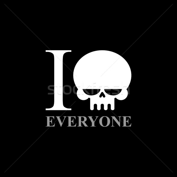 I hate everyone. A symbol of hatred from  skull. Wicked Emblem t Stock photo © MaryValery