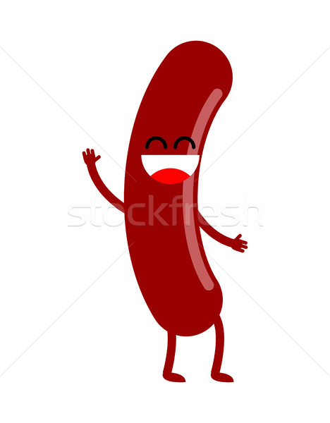 Sausage happy isolated. Meat delicacy on white background. Food  Stock photo © MaryValery