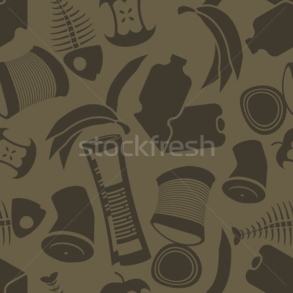 litter background. Rubbish seamless pattern. Garbage texture. tr Stock photo © MaryValery