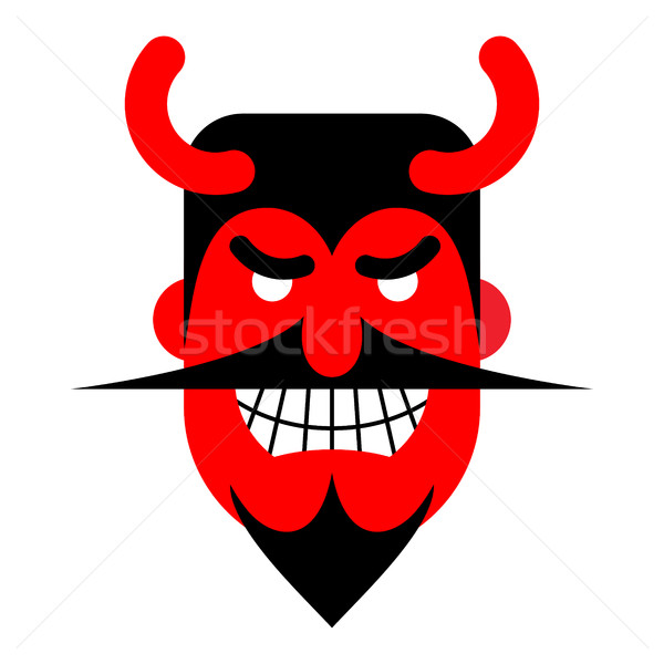 Satana râsete diavol teribil zâmbet oribil Imagine de stoc © MaryValery