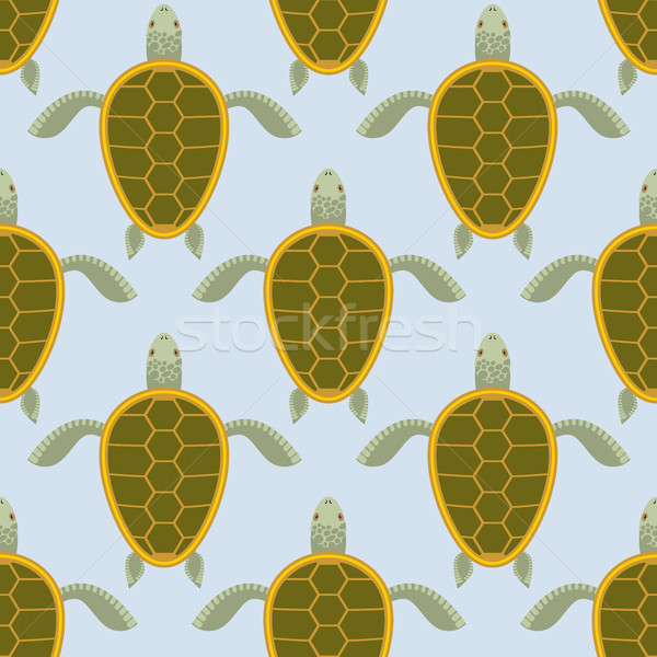 Flock of sea turtles. Water turtle seamless pattern. Vector back Stock photo © MaryValery