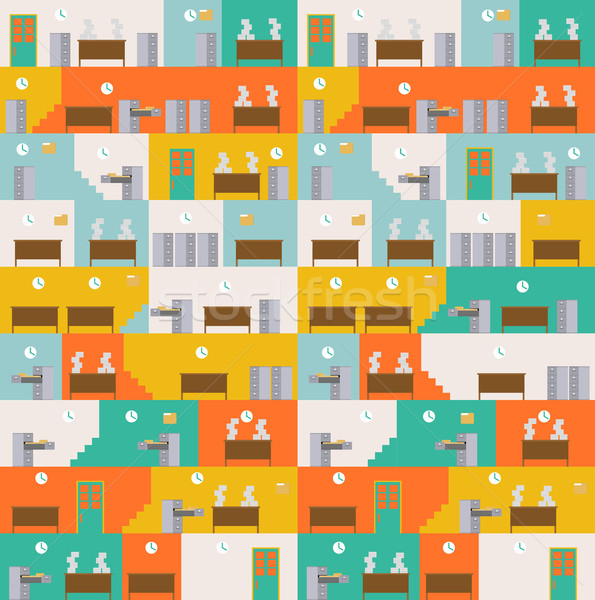 Office Corporate interior pattern. Managers in workplace backgro Stock photo © MaryValery