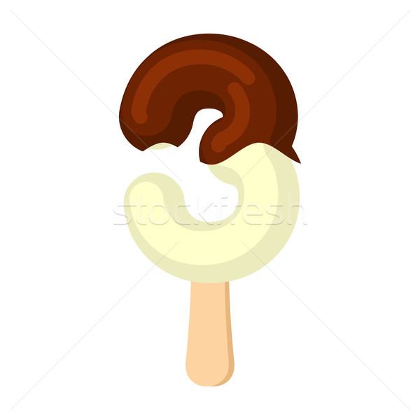 Number 3 Ice Cream font. Popsicle alphabet three. Cold Sweet let Stock photo © MaryValery