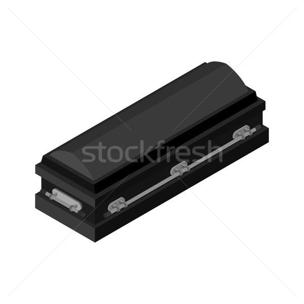 Stock photo: black Coffin Closed isolated. casket on white background
