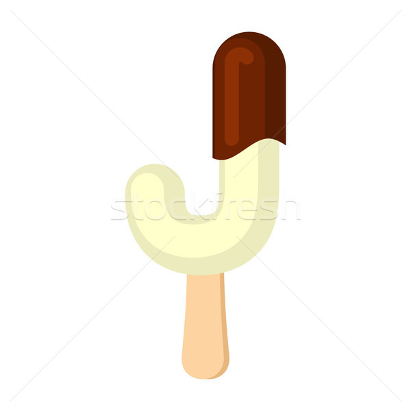 Letter J Ice Cream font. Popsicle alphabet. Cold Sweet lettering Stock photo © MaryValery