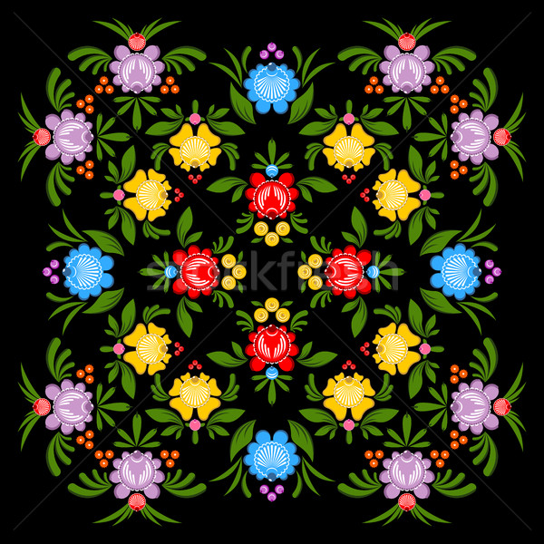 Gorodets painting pattern. Floral ornament. Russian national fol Stock photo © MaryValery