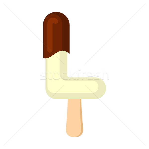 Letter L Ice Cream font. Popsicle alphabet. Cold Sweet lettering Stock photo © MaryValery