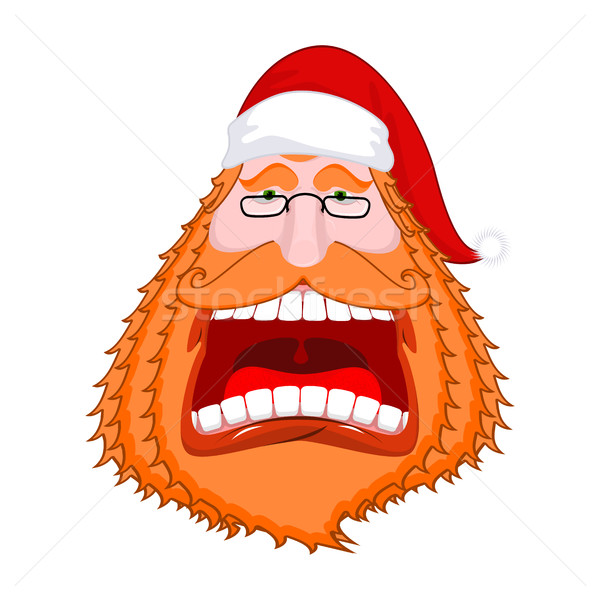Santa Claus portrat with Big red beard and cap. Crazy red-haired Stock photo © MaryValery
