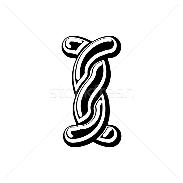 Letter I Celtic font. norse medieval ornament ABC. Traditional a Stock photo © MaryValery