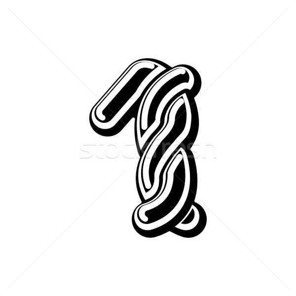 Number 1 Celtic font. norse medieval ornament ABC sign one. Trad Stock photo © MaryValery