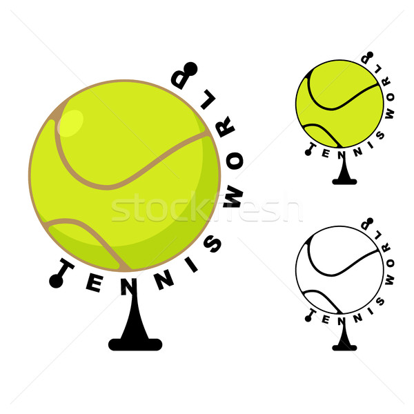 Tennis world. Game ball Globe. Sports accessory as earth sphere. Stock photo © MaryValery