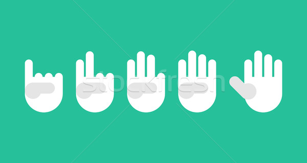 Contagem regressiva árbitro mão branco luvas dedos Foto stock © MaryValery