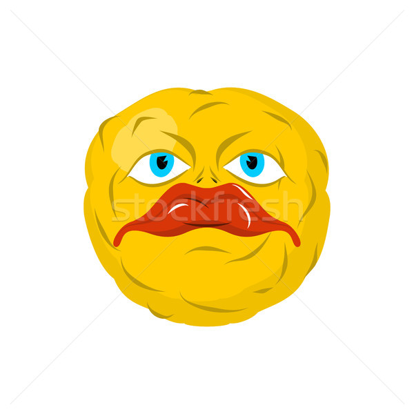 Sad emoticon. Crazy Emoji. Sorrowful emotion. Yellow ball head Stock photo © MaryValery