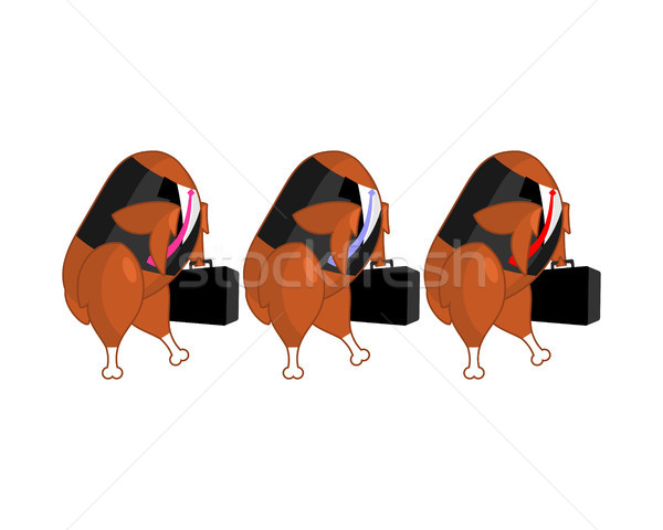 Workers go to work. Fried chicken businessman. Office clerk with Stock photo © MaryValery
