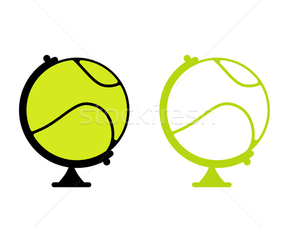 Tennis ball Globe. World game. Sports accessory as earth sphere. Stock photo © MaryValery