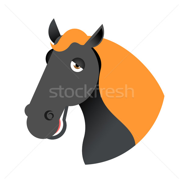 Black horse head. Muzzle hoss isolated on white background Stock photo © MaryValery