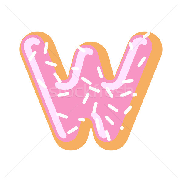 Letter W donut font. Doughnut alphabet. Sweet lettering. candy A Stock photo © MaryValery