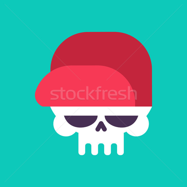 Skull in baseball cap isolated .Head of skeleton in hat Stock photo © MaryValery