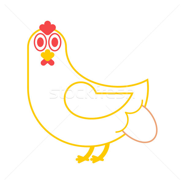 Hen lays an egg. chicken and eggs. Farm bird Stock photo © MaryValery