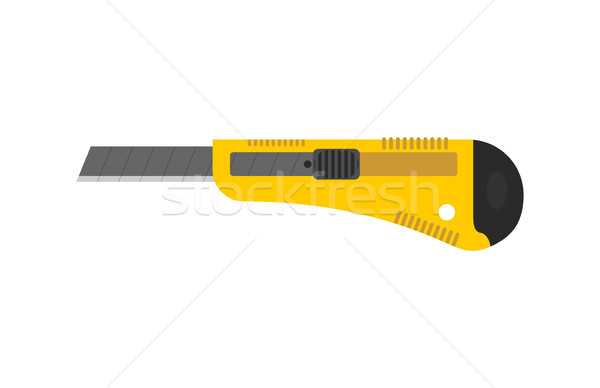 Stock photo: Stationery knife isolated. Office paper cutter on white backgrou