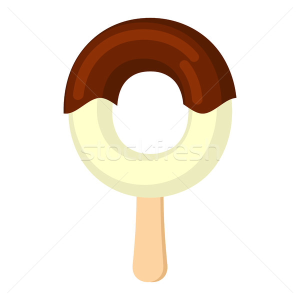Letter O Ice Cream font. Popsicle alphabet. Cold Sweet lettering Stock photo © MaryValery