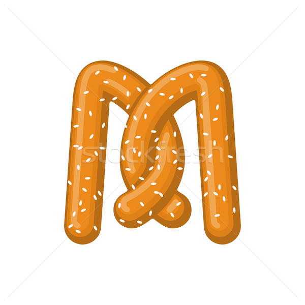 Foto stock: Letra · m · pretzel · fonte · símbolo · comida