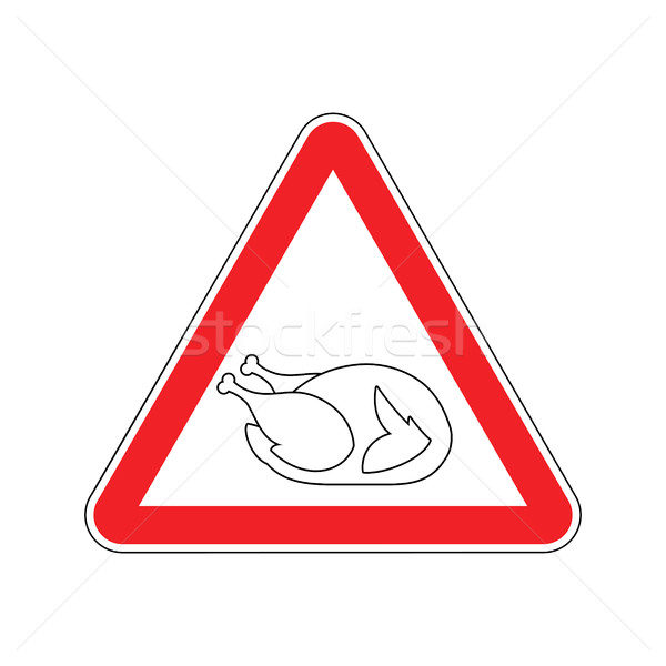 Attention Thanksgiving Day. Dangers of red road sign. turkey Cau Stock photo © MaryValery