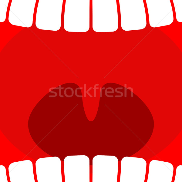 Open mouth. Teeth and throat background. larynx Stock photo © MaryValery