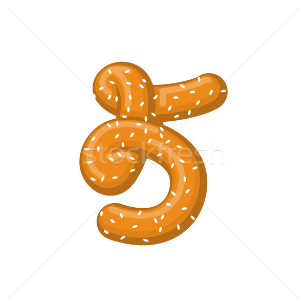 Number 5 pretzel. snack font five symbol. Food alphabet sign. Tr Stock photo © MaryValery