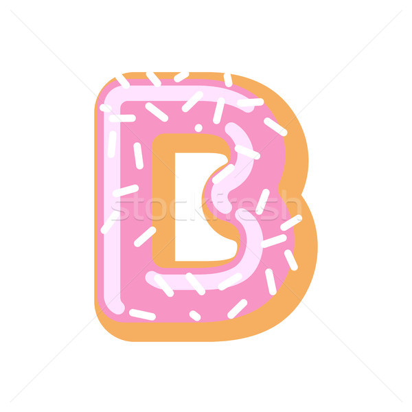 Letter B donut font. Doughnut alphabet. Sweet lettering. candy A Stock photo © MaryValery