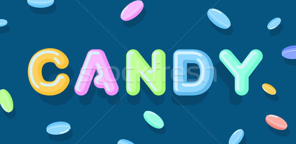 Candy typography. Sweet letters. Lollipops lettring. caramel Stock photo © MaryValery