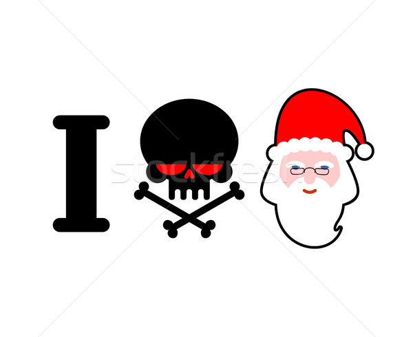 Сток-фото: ненавижу · Дед · Мороз · череп · костях · символ · ненависть