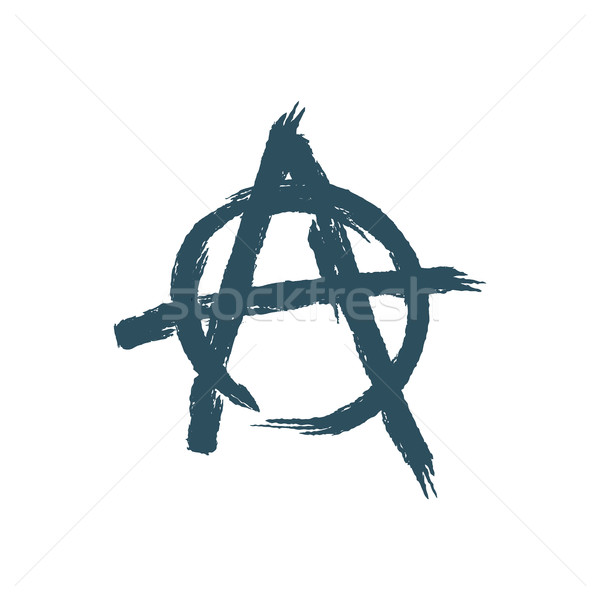 Anarchy sign isolated. Brush strokes grunge style Stock photo © MaryValery